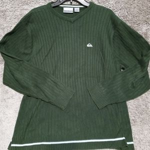 VTG Quicksilver Mens Black Knit Size XL Long Sleeve Sweater Green. Pure 🔥 🔥